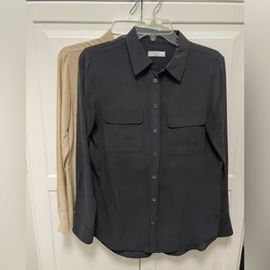 Two silk blouses by Equipment. Size small